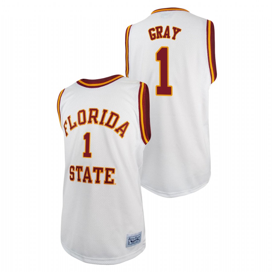 Men's Florida State Seminoles RaiQuan Gray Basketball 2021 Original Retro Jersey White