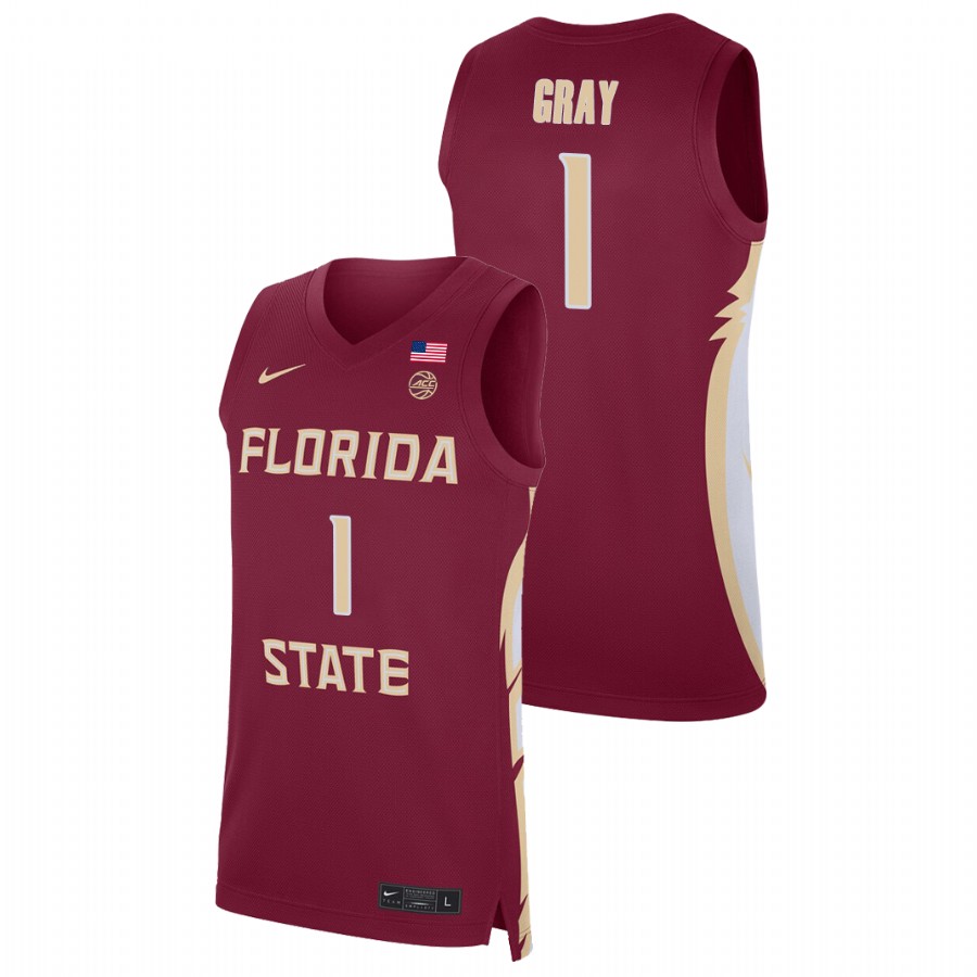 Men's Florida State Seminoles RaiQuan Gray Basketball 2021 Replica Jersey Red
