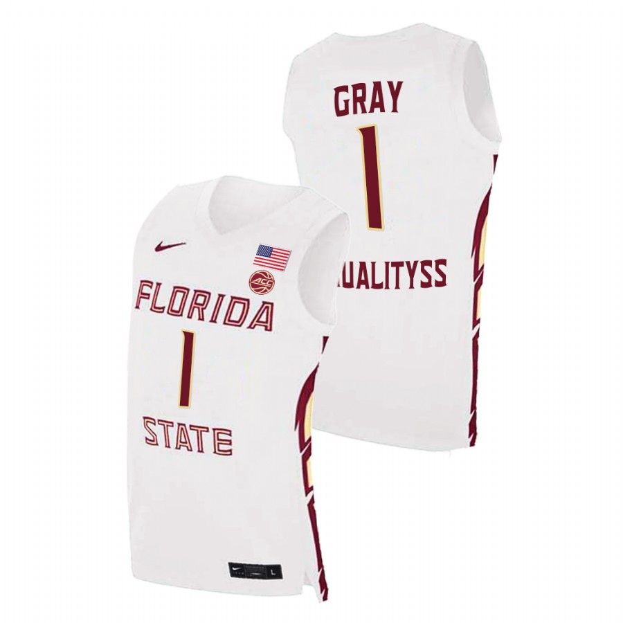 Men's Florida State Seminoles RaiQuan Gray Basketball 2021 Swingman Jersey White