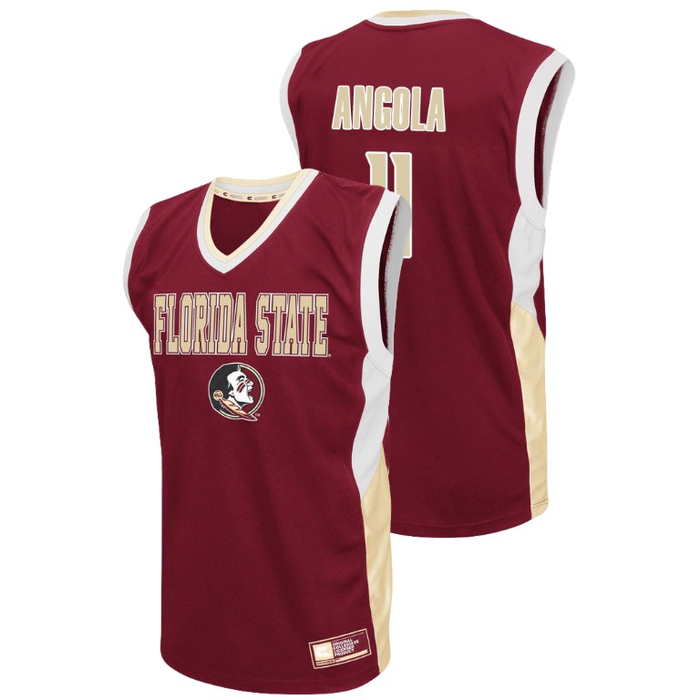 Men's Florida State Seminoles Red Braian Angola College Basketball Fadeaway Jersey