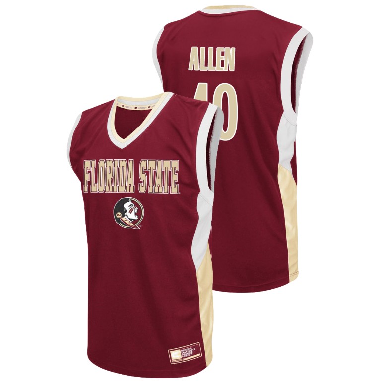 Men's Florida State Seminoles Red Brandon Allen College Basketball Fadeaway Jersey
