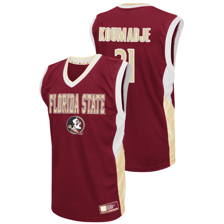 Men's Florida State Seminoles Red Christ Koumadje College Basketball Fadeaway Jersey