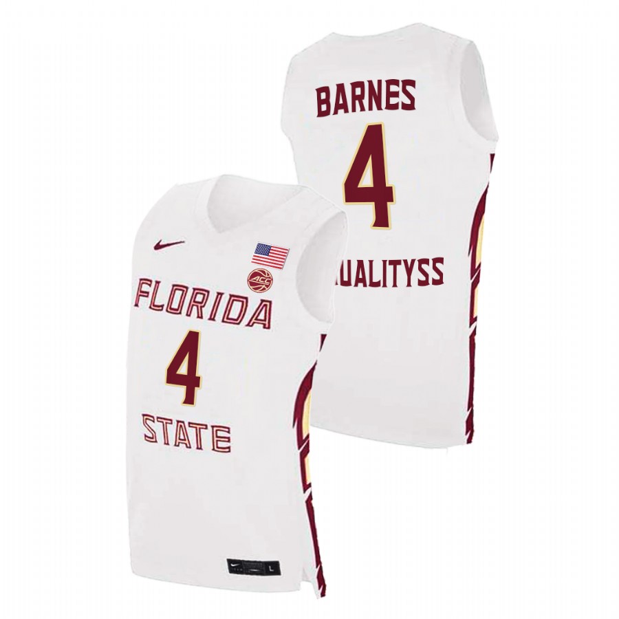 Men's Florida State Seminoles Scottie Barnes Basketball 2021 Swingman Jersey White