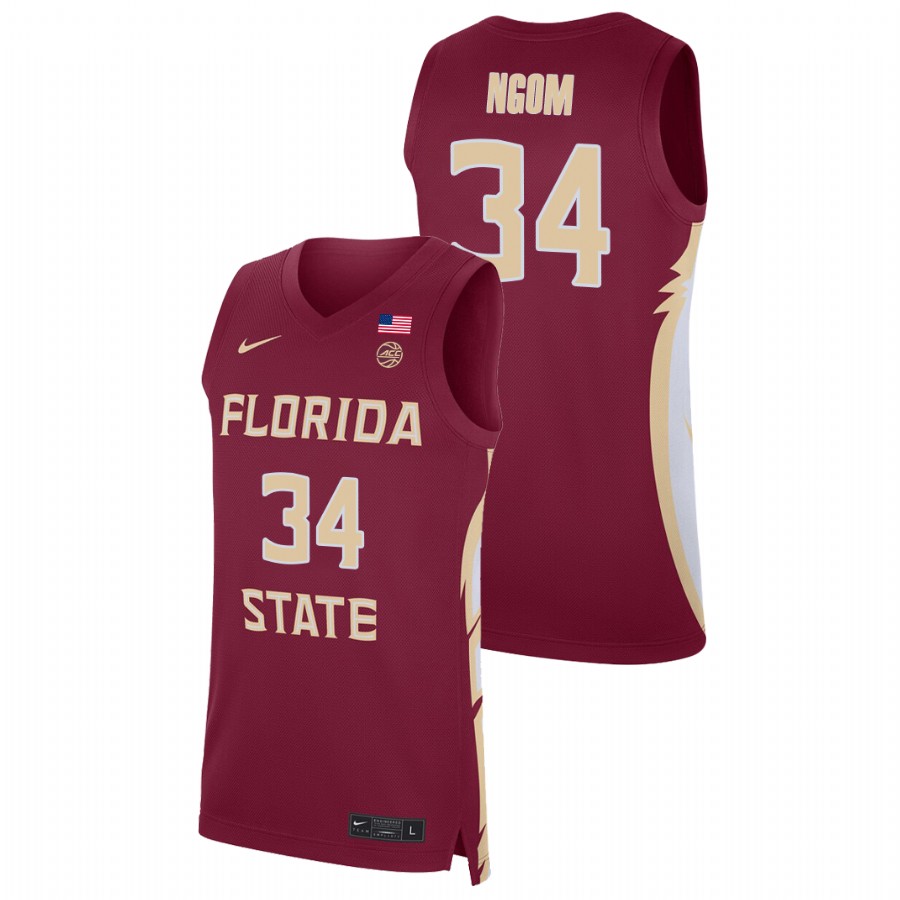 Men's Florida State Seminoles Tanor Ngom Basketball 2021 Replica Jersey Red