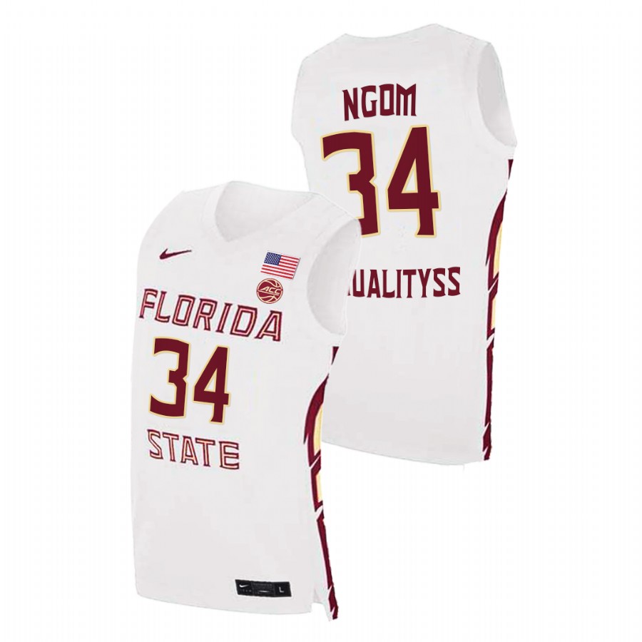 Men's Florida State Seminoles Tanor Ngom Basketball 2021 Swingman Jersey White