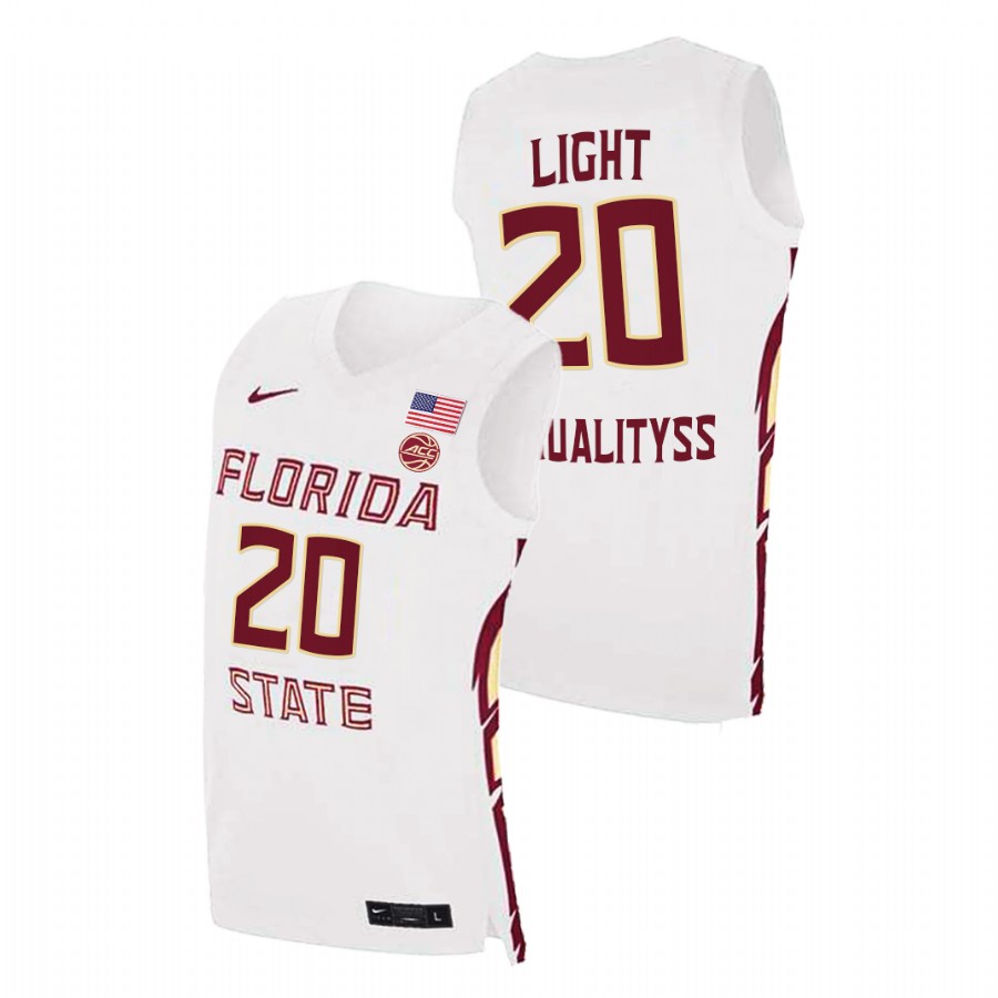 Men's Florida State Seminoles Travis Light Basketball 2021 Swingman Jersey White