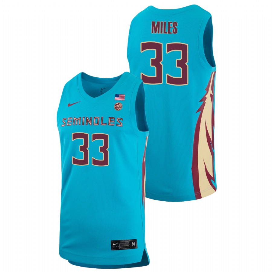 Men's Florida State Seminoles Will Miles Basketball 2021 Alternate Jersey Blue