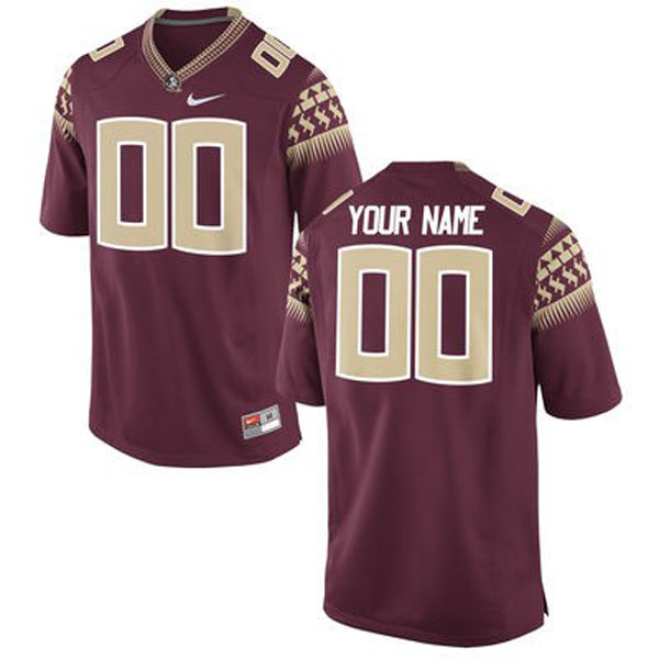 Men's Florida State Seminoles crimson Customized Football Jersey