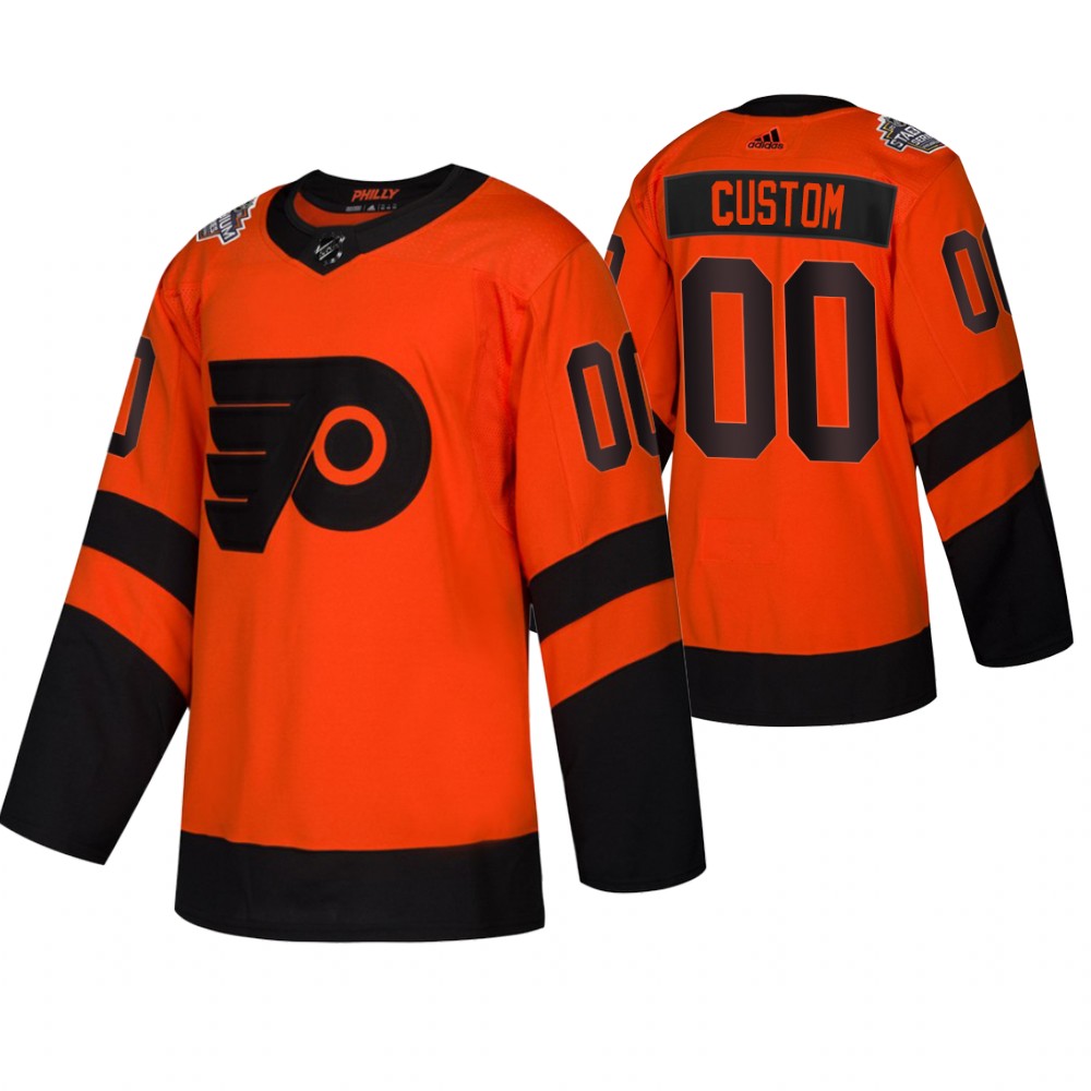 Men's Flyers #00 Custom Orange 2019 Stadium Series Breakaway Adidas Jersey