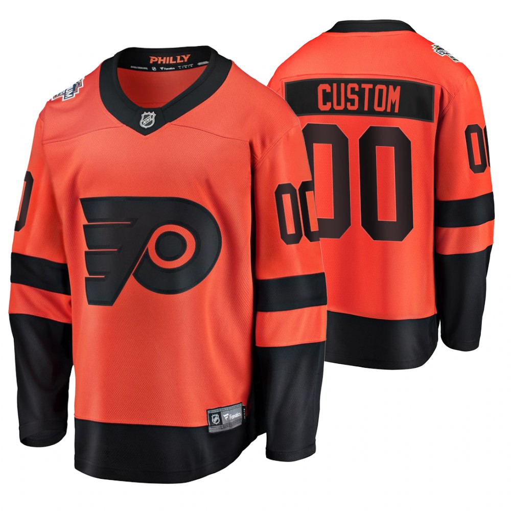 Men's Flyers #00 Custom Orange 2019 Stadium Series Breakaway Fanatics Branded Jersey