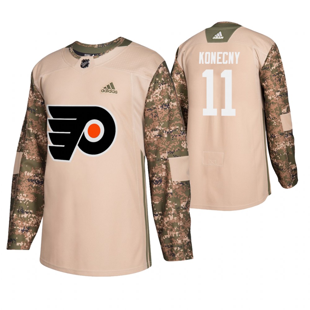 Men's Flyers #11 Travis Konecny Veterans Day Jersey - Camo