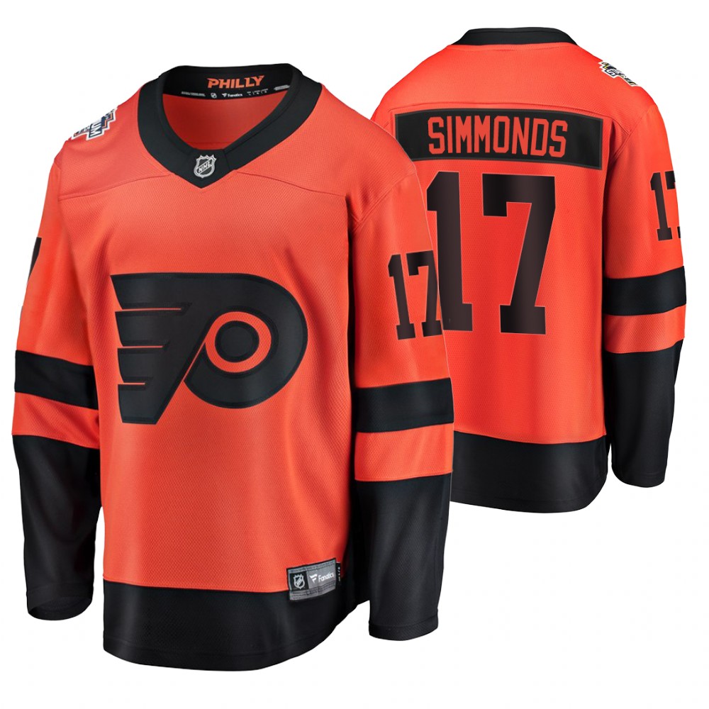 Men's Flyers #17 Wayne Simmonds Orange 2019 Stadium Series Breakaway Fanatics Branded Jersey