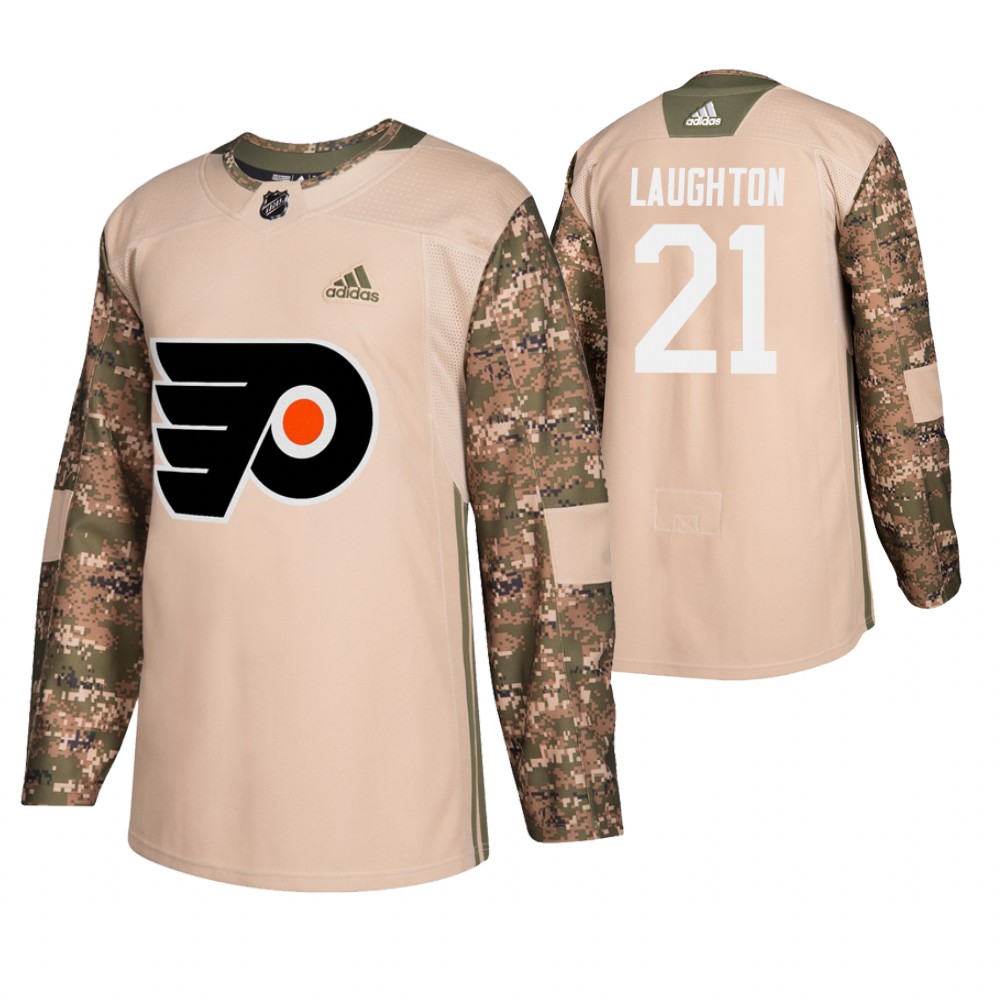 Men's Flyers #21 Scott Laughton Veterans Day Jersey - Camo