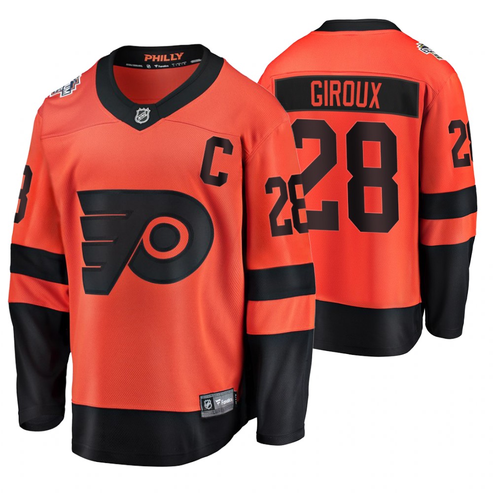Men's Flyers #28 Claude Giroux Orange 2019 Stadium Series Breakaway Fanatics Branded Jersey