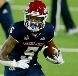 Men's Fresno State Bulldogs #5 Jalen Cropper Adidas 2020 Navy College Football Jersey