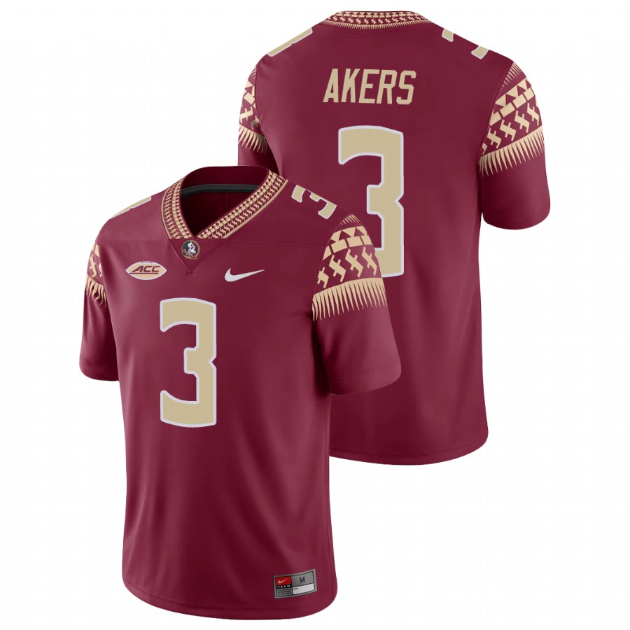 Men's Garnet Florida State Seminoles Cam Akers Game College Football Jersey