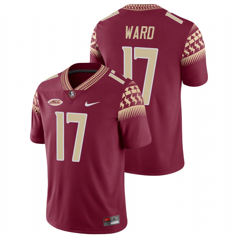 Men's Garnet Florida State Seminoles Charlie Ward Game College Football Jersey
