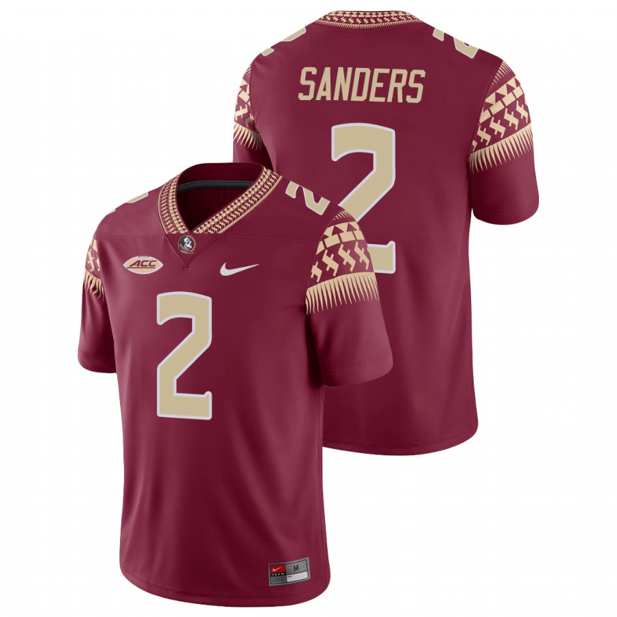 Men's Garnet Florida State Seminoles Deion Sanders Game College Football Jersey