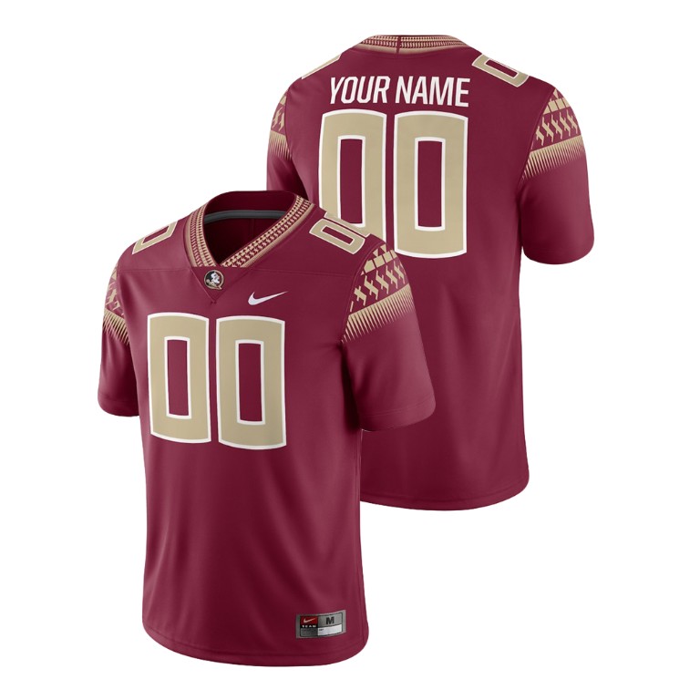 Men's Garnet Nike Custom College Football Florida State Seminoles 2018 Game Jersey
