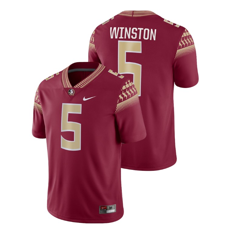 Men's Garnet Nike Jameis Winston Game Florida State Seminoles College Football Jersey