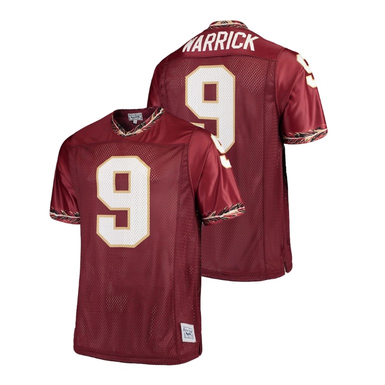 Men's Garnet Original Retro Brand Peter Warrick College Football Florida State Seminoles Player Jersey