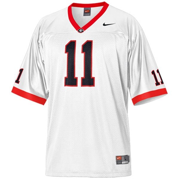 Men's Georgia Bulldogs #11 Aaron Murray White Football Jersey