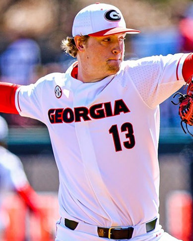 Men's Georgia Bulldogs #13 Cole Wilcox  Nike 2020 White College Baseball Game Jersey