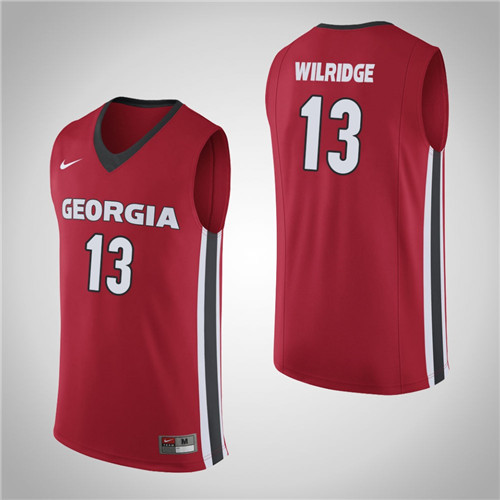 Men's Georgia Bulldogs #13 E'Torrion Wilridge College Basketball Replica Jersey Red