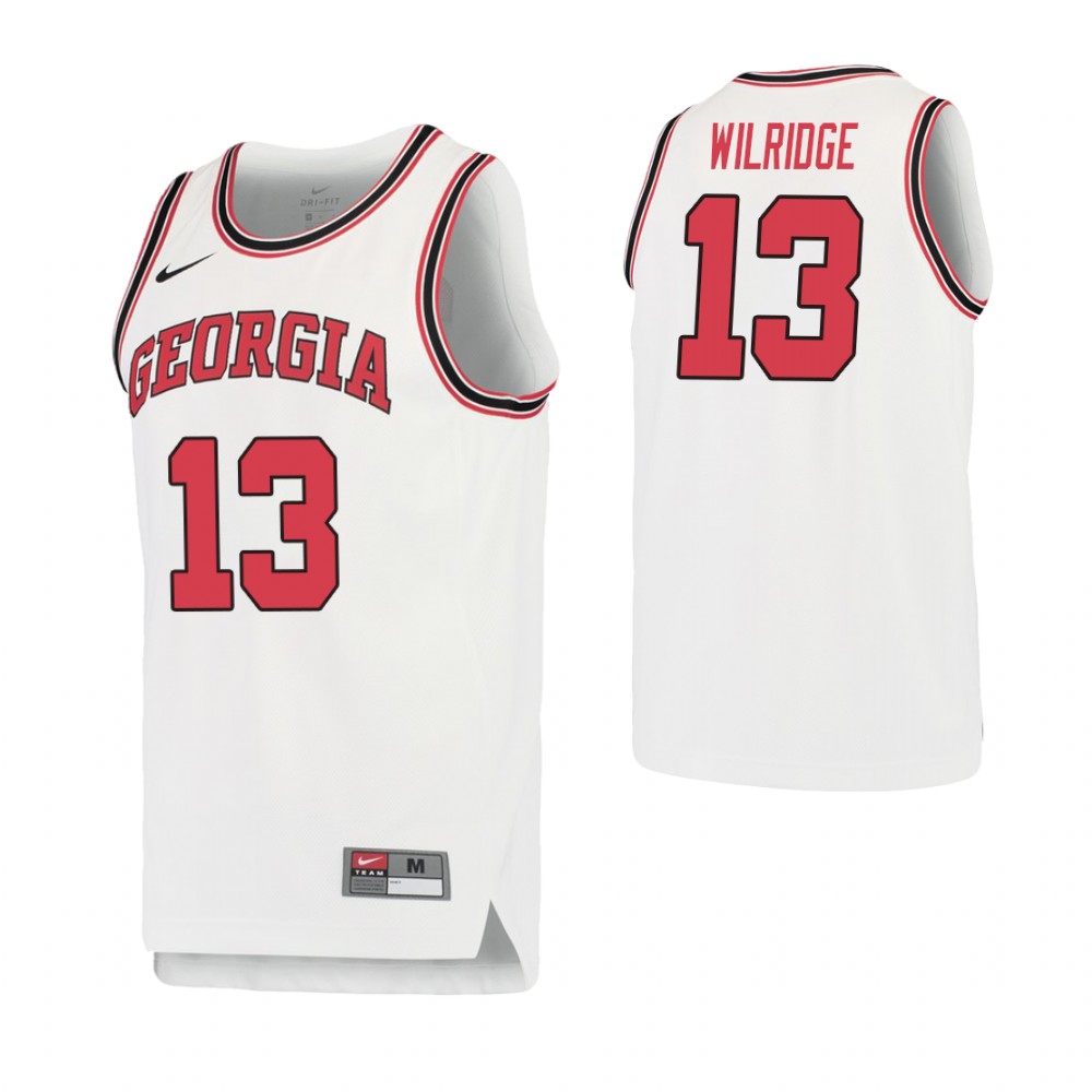 Men's Georgia Bulldogs #13 E'Torrion Wilridge College Basketball Retro Performance Jersey White