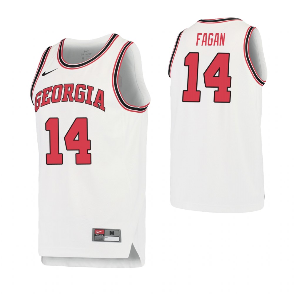 Men's Georgia Bulldogs #14 Tye Fagan College Basketball Retro Performance Jersey White