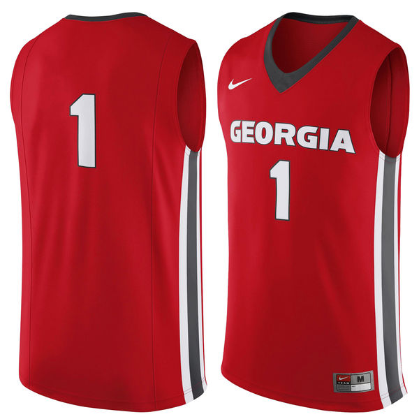 Men's Georgia Bulldogs #16 Red Basketball Jersey