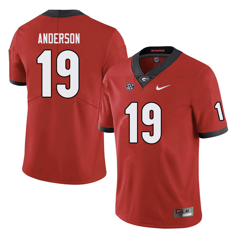 Men's Georgia Bulldogs #19 Adam Anderson Nike Red Foootball Jersey