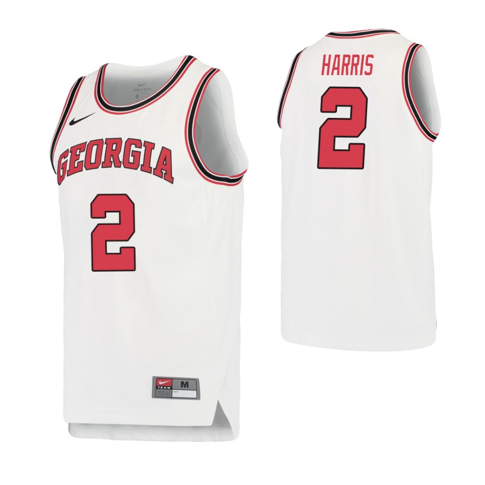 Men's Georgia Bulldogs #2 Jordan Harris College Basketball Retro Performance Jersey White