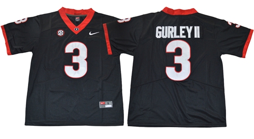 Men's Georgia Bulldogs #3 Todd Gurley Black NCAA College Foootball Jersey