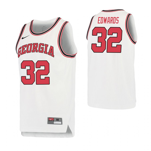 Men's Georgia Bulldogs #32 Mike Edwards College Basketball Retro Performance Jersey White