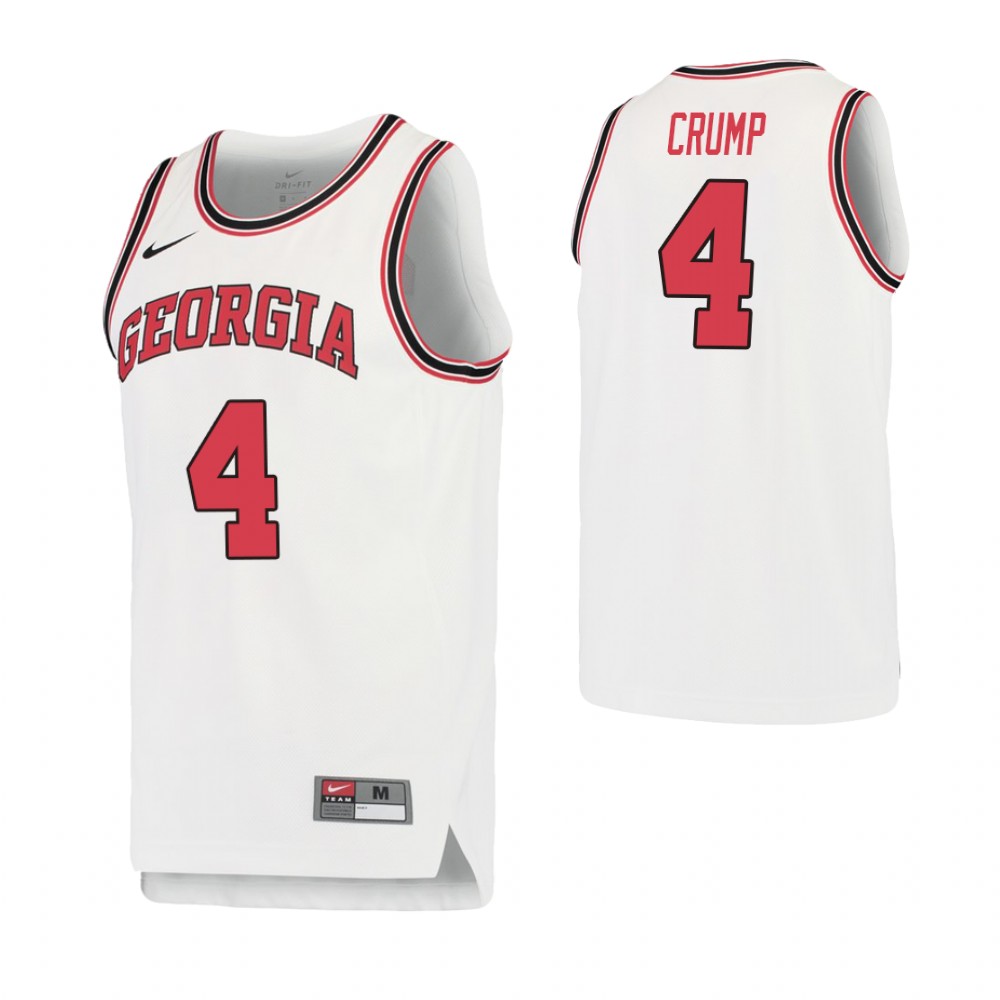 Men's Georgia Bulldogs #4 Tyree Crump College Basketball Retro Performance Jersey White