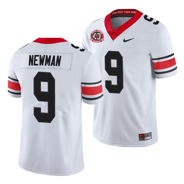 Men's Georgia Bulldogs #9 jamie newman  Nike 40th anniversary white alternate football jersey