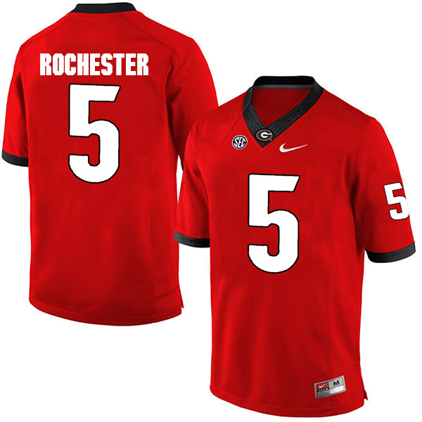 Men's Georgia Bulldogs #92 Julian Rochester Nike Red Home Game College Football jersey