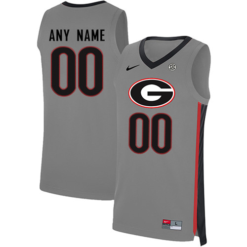 Men's Georgia Bulldogs Custom Nike Grey College Basketball Game Jerseys