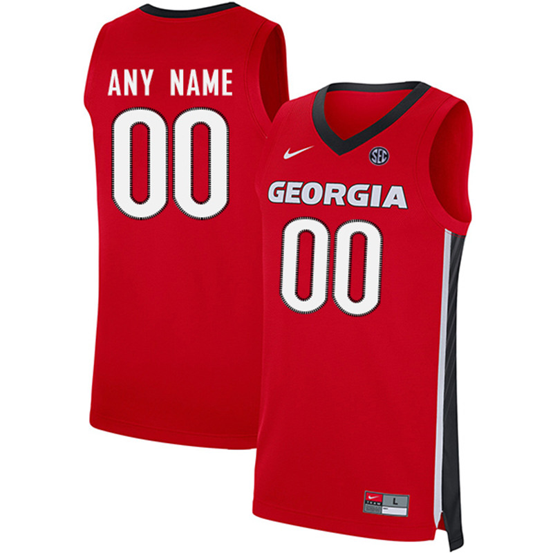 Men's Georgia Bulldogs Custom Nike Red College Basketball Game Jersey