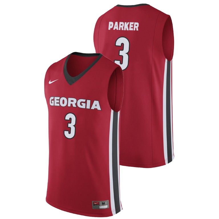 Men's Georgia Bulldogs Red Juwan Parker College Basketball Replica Jersey
