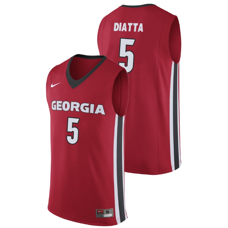 Men's Georgia Bulldogs Red Pape Diatta College Basketball Replica Jersey