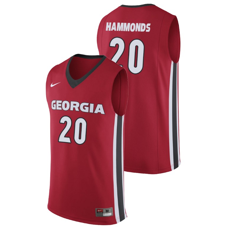 Men's Georgia Bulldogs Red Rayshaun Hammonds College Basketball Replica Jersey