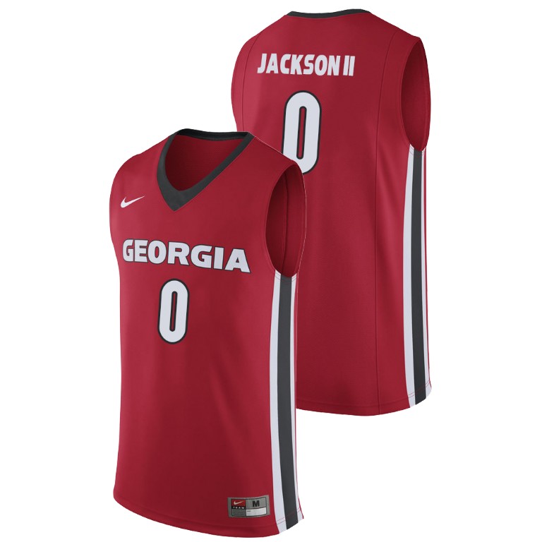 Men's Georgia Bulldogs Red William Jackson II College Basketball Replica Jersey