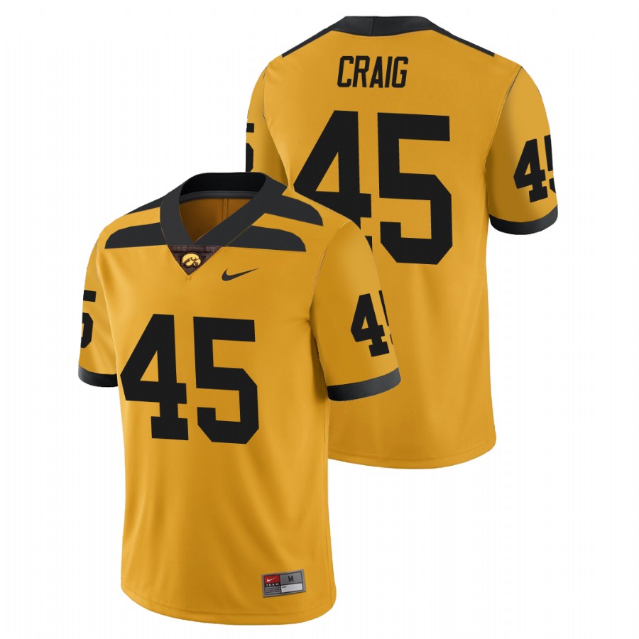 Men's Gold Iowa Hawkeyes Deontae Craig College Football Alternate Game Jersey