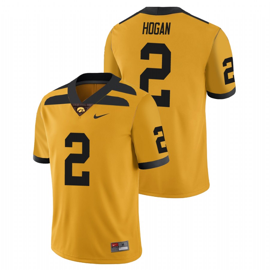 Men's Gold Iowa Hawkeyes Deuce Hogan College Football Alternate Game Jersey