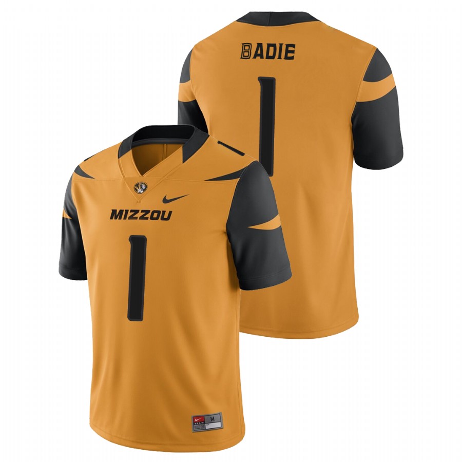 Men's Gold Missouri Tigers Tyler Badie College Football Game Jersey