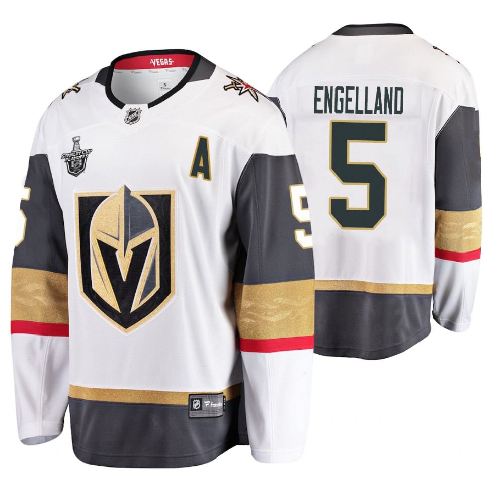 Men's Golden Knights #5 Deryk Engelland Stanley Cup Playoffs Away Jersey