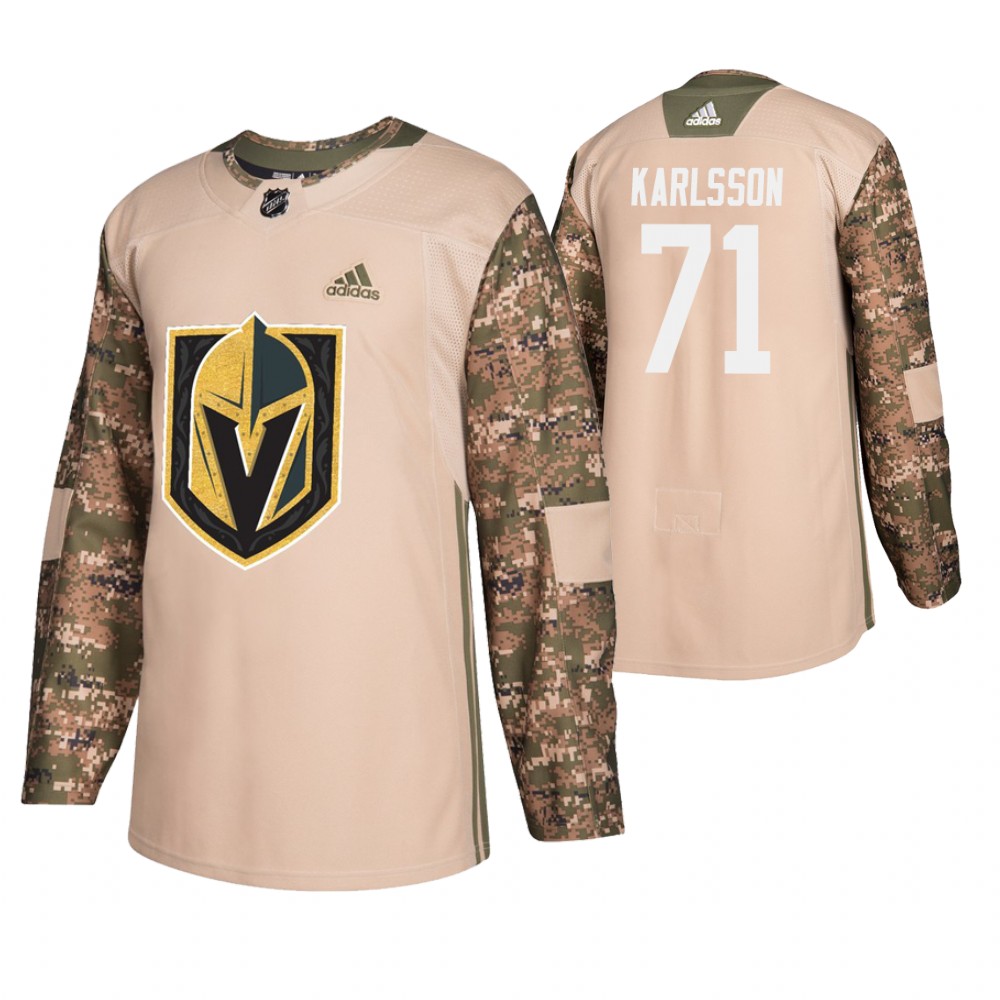 Men's Golden Knights #71 William Karlsson Veterans Day Jersey - Camo