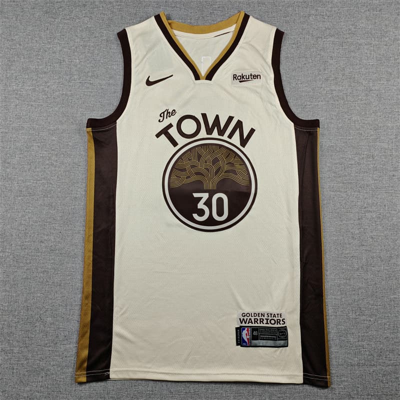 Men's Golden State  Warriors #30 Stephen Curry Tan 2025-26 City Edition Stitched Basketball Jersey